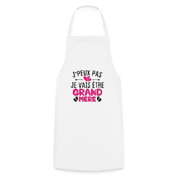 Je peux pas je vais être grand mère - Tablier de cuisine - blanc - Devant - AI Model Male 185 dark (185cm)
