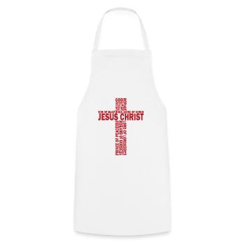 Jésus-Christ Faith Don - Tablier de cuisine - blanc - Devant - AI Model Male 185 dark (185cm)