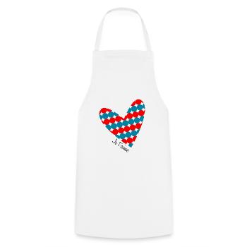 VALENTINE'S DAY. Bachelorette party. I LOVE YOU. I LOVE YOU. LOVE - Cooking Apron - white - Front - AI Model Male 185 dark (185cm)