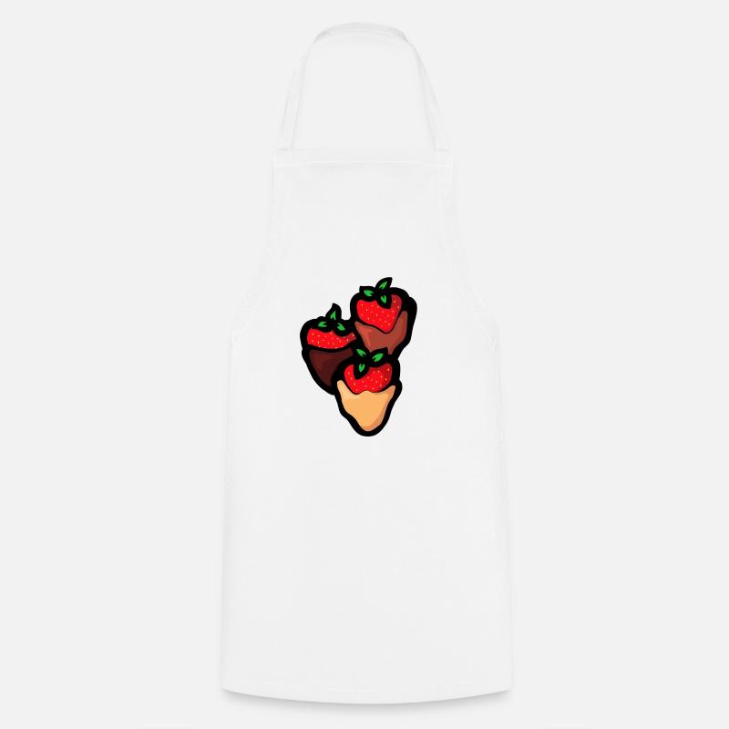 Erdbeeren - Kochschürze - Weiß