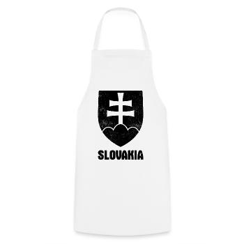 Slovakia Coat of arms Europe Slovak - Cooking Apron - white - Front - AI Model Male 185 dark (185cm)