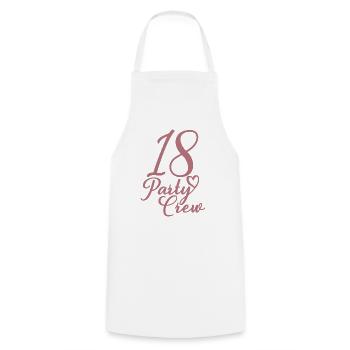18 Party Crew 18th Birthday Party 18 Years Old - Cooking Apron - white - Front - AI Model Male 185 dark (185cm)