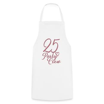 25 Party Crew 25th Birthday Party 25 Years Old - Cooking Apron - white - Front - AI Model Male 185 dark (185cm)