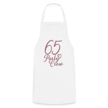 65 Party Crew 65th Birthday Party 65 Years Old - Cooking Apron - white - Front - AI Model Male 185 dark (185cm)