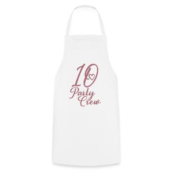 10 Party Crew 10th Birthday Party 10 Years Old - Cooking Apron - white - Front - AI Model Male 185 dark (185cm)
