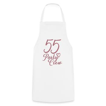 55 Party Crew 55th Birthday Party 55 Years Old - Cooking Apron - white - Front - AI Model Male 185 dark (185cm)