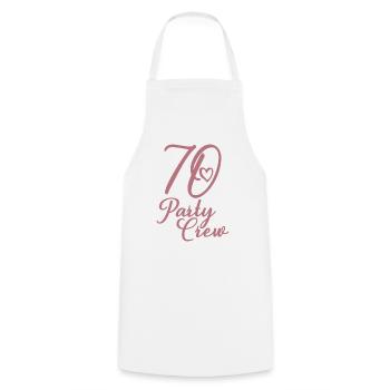70 Party Crew 70th Birthday Party 70 Years Old - Cooking Apron - white - Front - AI Model Male 185 dark (185cm)