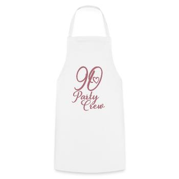 90 Party Crew 90th Birthday Party 90 Years Old - Cooking Apron - white - Front - AI Model Male 185 dark (185cm)