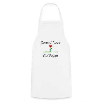 Répandez l’amour - Devenez végétalien - Tablier de cuisine - blanc - Devant - AI Model Male 185 dark (185cm)