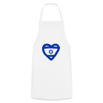 Herz Israel - Kochschürze - Weiß - Vorne - AI Model Male 185 dark (185cm)