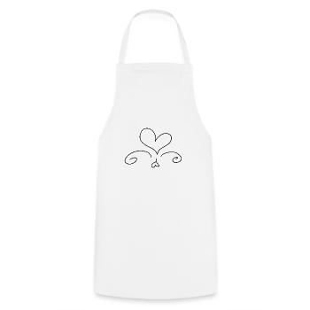 Symbole d’amour du cœur - Tablier de cuisine - blanc - Devant - AI Model Male 185 dark (185cm)