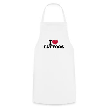 I love Tattoos - Tablier de cuisine - blanc - Devant - AI Model Male 185 dark (185cm)