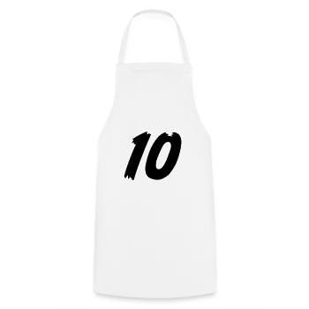 Number 10 - Cooking Apron - white - Front - AI Model Male 185 dark (185cm)