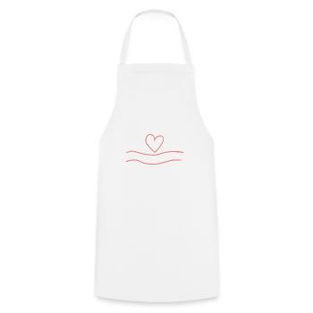 Lines Line Heart Shape Love Pink - Cooking Apron - white - Front - AI Model Male 185 dark (185cm)