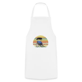 Rikscha Sunset rétro prairie - Tablier de cuisine - blanc - Devant - AI Model Male 185 dark (185cm)