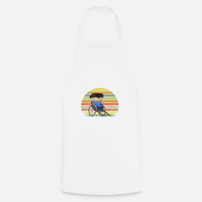 Rickshaw Sunset Retro Meadow - Cooking Apron - white