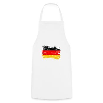 Deutschland Flagge Deutsche Fahne Used Look Heimat - Kochschürze - Weiß - Vorne - AI Model Male 185 dark (185cm)