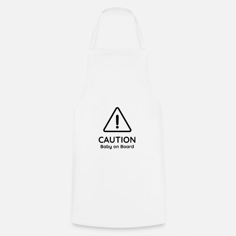 Caution, Baby on Board - Cooking Apron - white