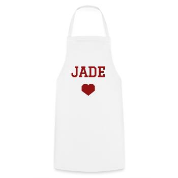 Jade cœur - Tablier de cuisine - blanc - Devant - AI Model Male 185 dark (185cm)