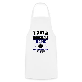 Father's Day gift, handball dad, just better - Cooking Apron - white - Front - AI Model Male 185 dark (185cm)