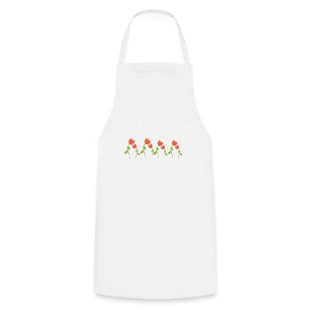 Symbole de fleur fleur plante huit roses rouges - Tablier de cuisine - blanc - Devant - AI Model Male 185 dark (185cm)