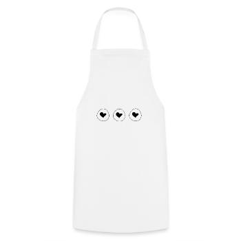 Heart Three Hearts Shape Circle Love Symbol - Cooking Apron - white - Front - AI Model Male 185 dark (185cm)