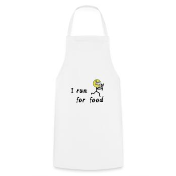 Running - I run for food - Tablier de cuisine - blanc - Devant - AI Model Male 185 dark (185cm)