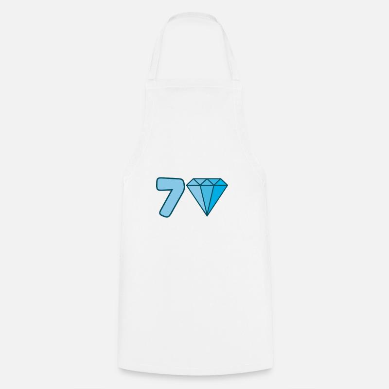 70th Birthday Diamond - Cooking Apron - white