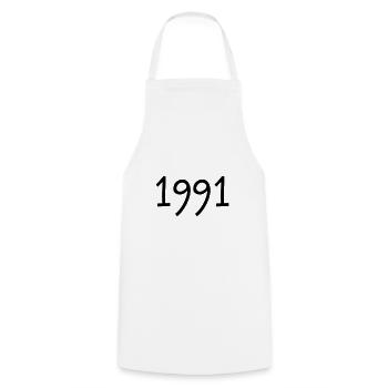 Geburtsjahr 1991 Geschenkidee Geburtstag - Kochschürze - Weiß - Vorne - AI Model Male 185 dark (185cm)