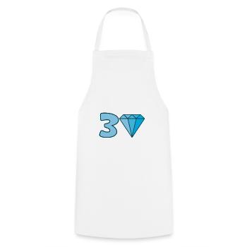 Diamant du 30e anniversaire - Tablier de cuisine - blanc - Devant - AI Model Male 185 dark (185cm)