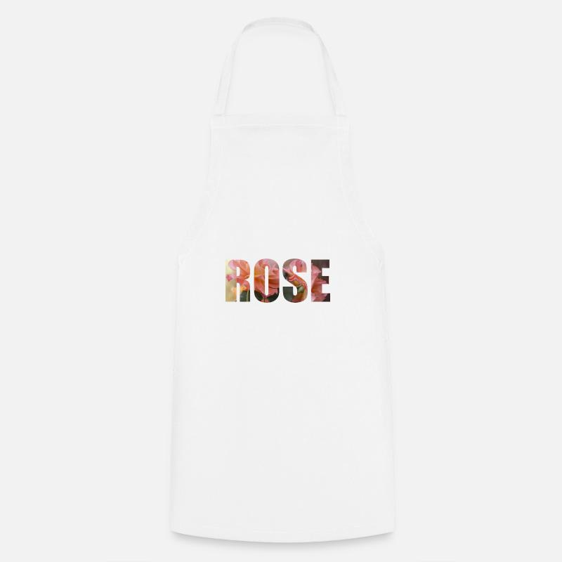 Rose - romantic design - Cooking Apron - white
