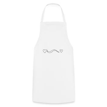 Heart Line Wave - Cooking Apron - white - Front - AI Model Male 185 dark (185cm)