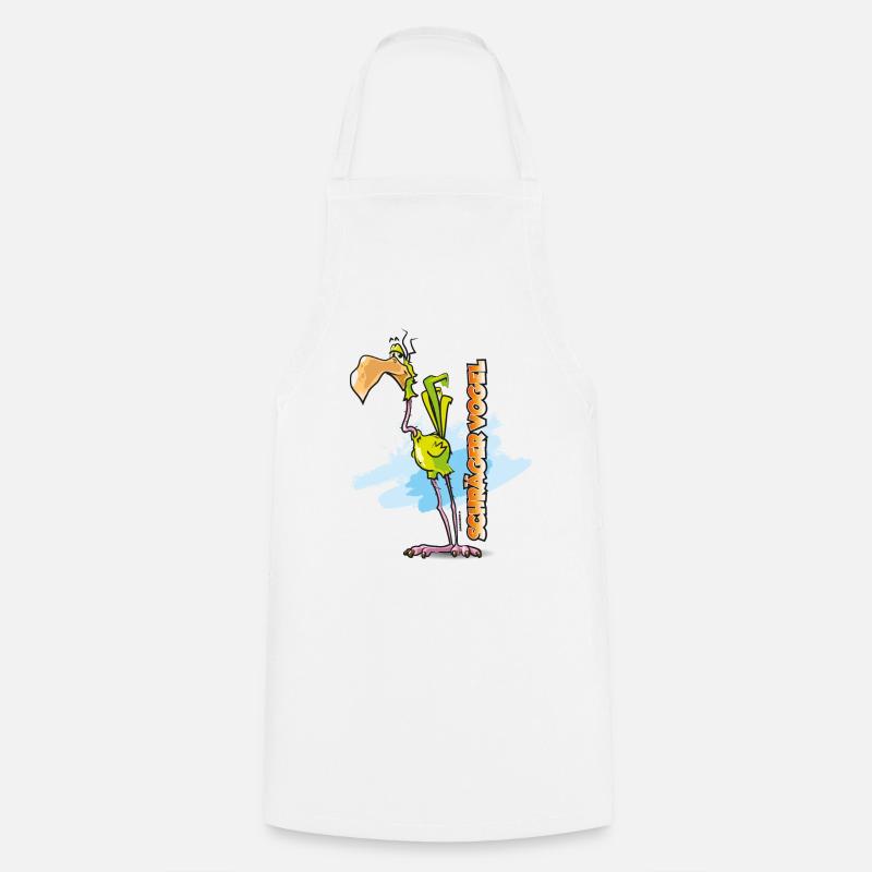 Weird Bird T-Shirt Tea Comic Cartoon - Cooking Apron - white