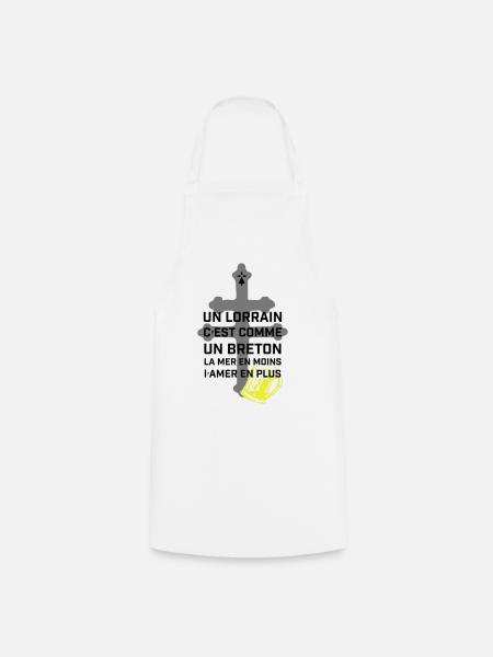 Croix lorraine et chope jaune - Tablier de cuisine - blanc