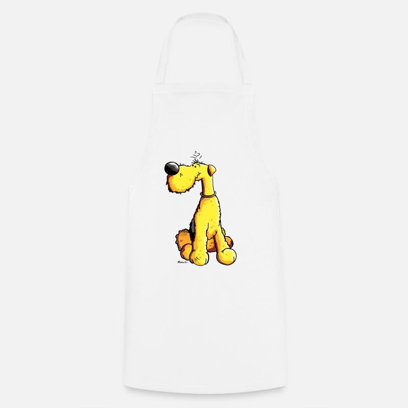 Lustiger Airedale Terrier - Kochschürze - Weiß