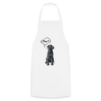 Drôle Retriever à poil plat - Tablier de cuisine - blanc - Devant - AI Model Male 185 dark (185cm)