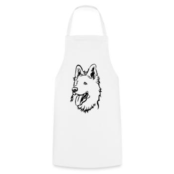 Swiss Shepherd Head - Cooking Apron - white - Front - AI Model Male 185 dark (185cm)