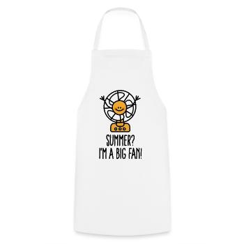 Fun summer holiday, Summer I'm a big fan doodle - Cooking Apron - white - Front - AI Model Male 185 dark (185cm)
