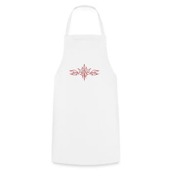 Tribal Rouge Symétrique Stylisé - Tablier de cuisine - blanc - Devant - AI Model Male 185 dark (185cm)