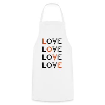 Love / Liebe - Cooking Apron - white - Front - AI Model Male 185 dark (185cm)