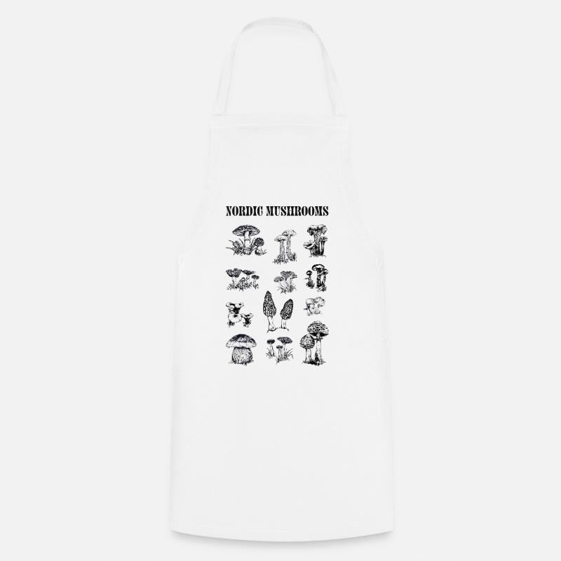 NORDIC MUSHROOMS - Cooking Apron - white