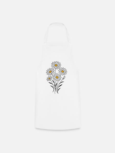 Strauß Mageriten - Daisy - Butterblume - Kochschürze - Weiß