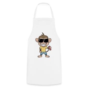 Holiday monkey with drink - Cooking Apron - white - Front - AI Model Male 185 dark (185cm)