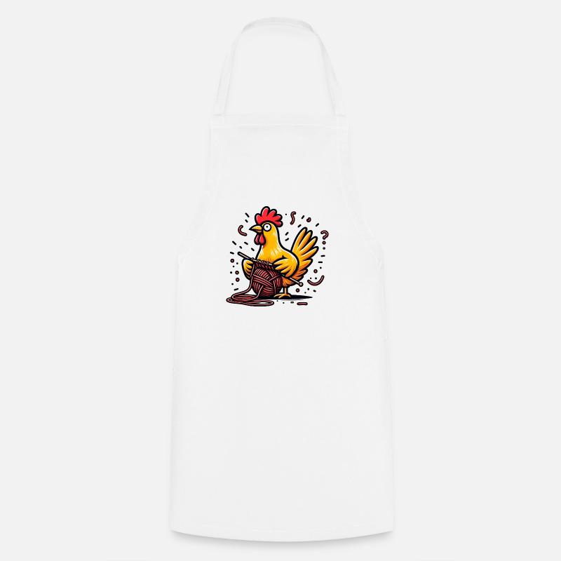 Cluck and Purl - Cooking Apron - white