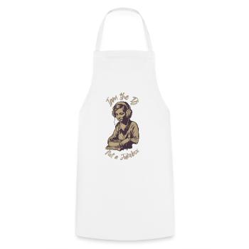 DJ Woman in Action Design - Cooking Apron - white - Front - AI Model Male 185 dark (185cm)