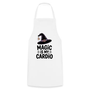 magicMagic is My Cardio - Cooking Apron - white - Front - AI Model Male 185 dark (185cm)
