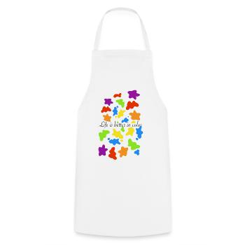 Touches colorées de couleur - Tablier de cuisine - blanc - Devant - AI Model Male 185 dark (185cm)