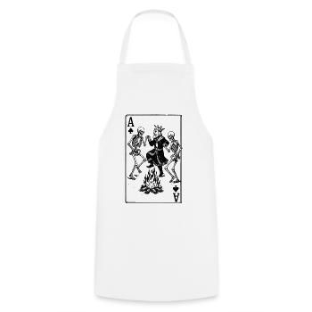 Memento Mori - Le roi et les squelettes dansent - Tablier de cuisine - blanc - Devant - AI Model Male 185 dark (185cm)