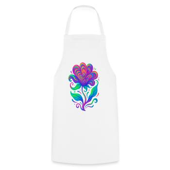 Vivid Rainbow Heartflower - Cooking Apron - white - Front - AI Model Male 185 dark (185cm)