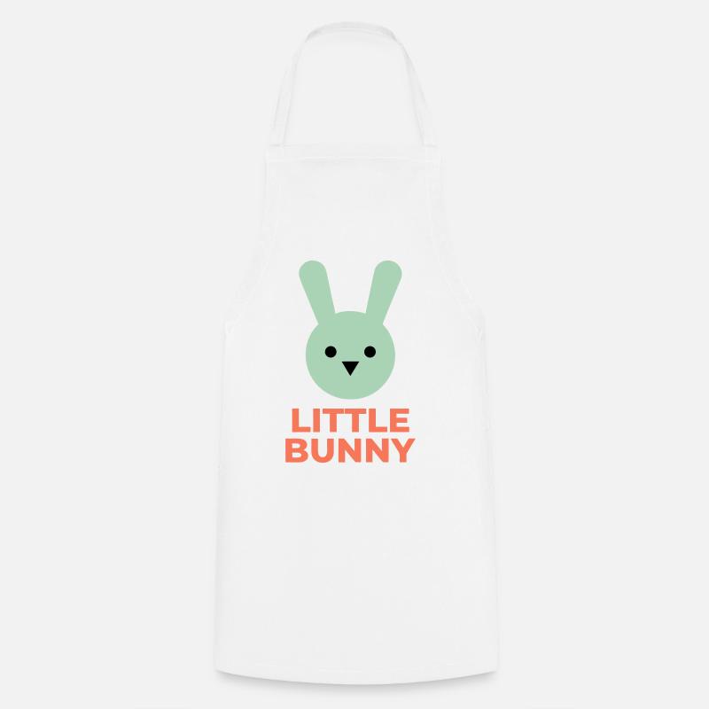 Minze Hase und kleiner Hase Text - Kochschürze - Weiß